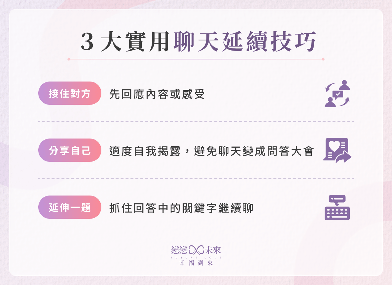 3大實用聊天延續技巧
