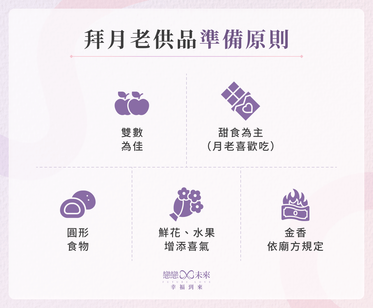 拜月老供品準備原則